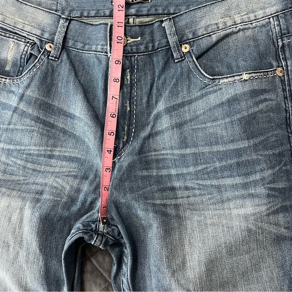 Marc Ecko Jeans Mens 36x32 Blue Bootcut Embroidered Pockets Denim Cut & Sew CL - Picture 8 of 9